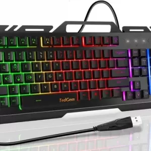 TECLADO GAMING METALICO CON ILUMINACION RGB CONEXION USB