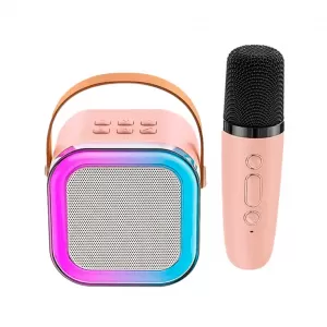 MINI KARAOKE PORTATIL RGB K12 ROSADO