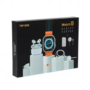 RELOJ INTELIGENTE SMARTWATCH TW1000 SET PACK 7 EN 1 BLACK 