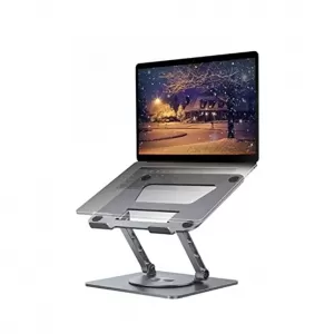 SOPORTE METÁLICO AJUSTABLE PARA LAPTOP CON BASE GIRATORIA 360°