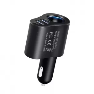 CARGADOR PARA AUTO 3 EN 1 ENTRADA USB X2  