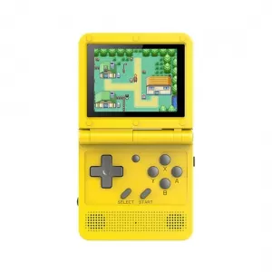 CONSOLA RETRO PORTATIL POWKIDDY V90 MAS DE 15000 JUEGOS AMARILLO